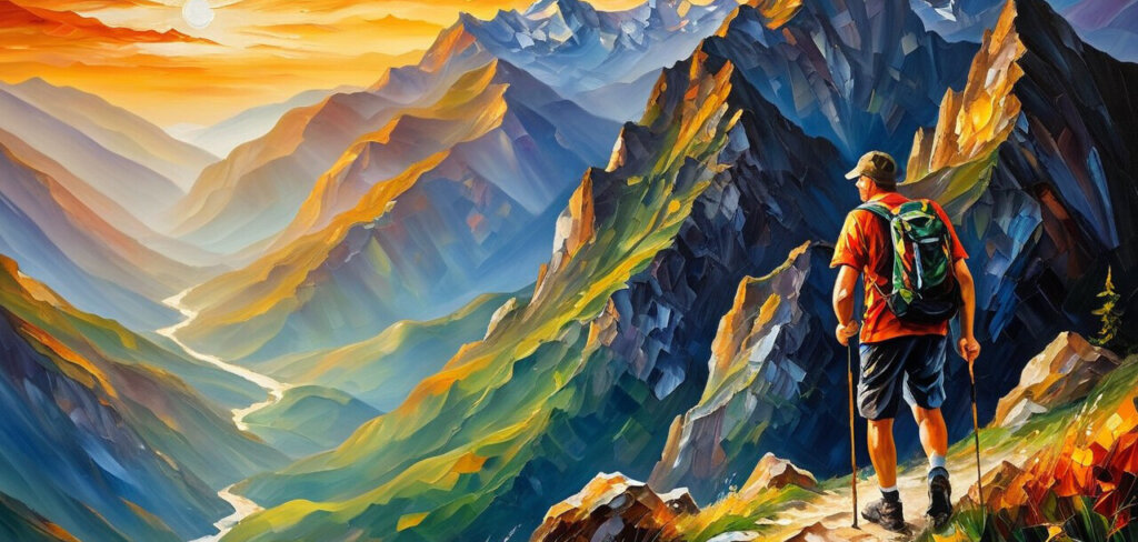 man hiking in the mountains could be a candidate for altitude sickness and oxygen supplementation
