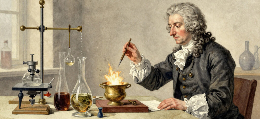 Concept image of what French chemist Antoine-Laurent Lavoisier laboratory might have looked like.