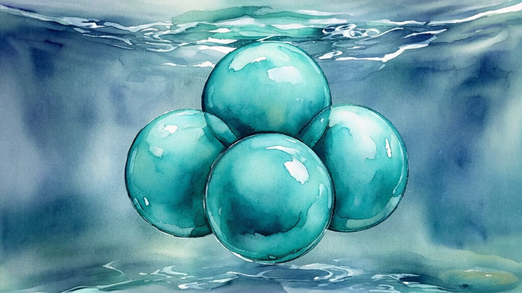 Image of what an O4 molecule suspended in water might look like.