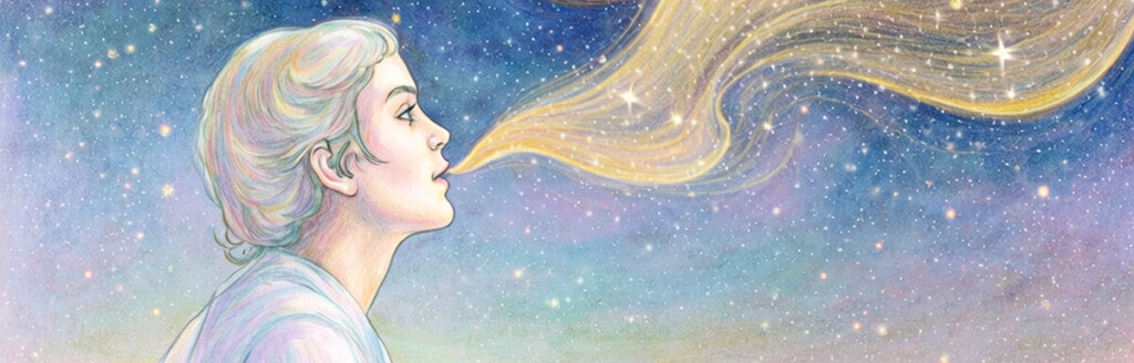 woman exhaling into a night sky depicting where fat goes when you lose weight