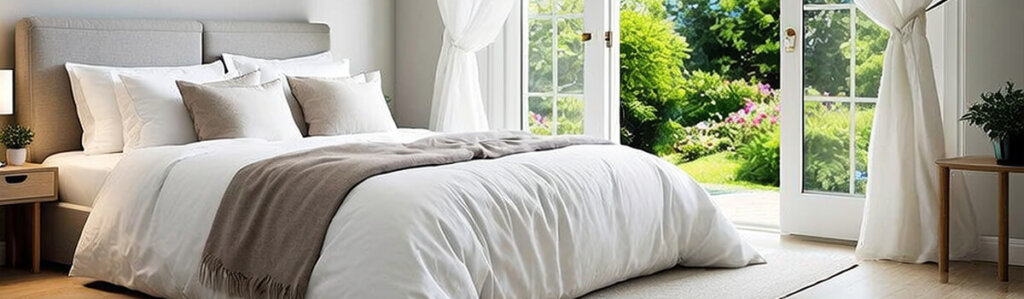 bedroom with open patio doors for oxygen and sleep