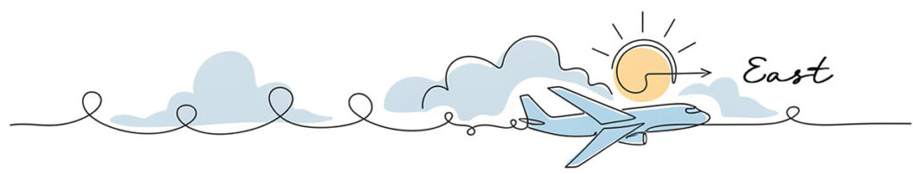 traveling eastward through multiple time zones causes more jet lag than flying westward