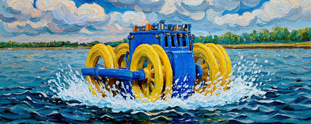 water aerating paddle=wheel